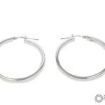 Aretes De Plata 925 Argolla Lisa Grande Cierre Criollo 3,5Gr