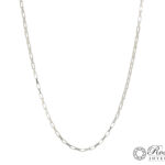 Cadena De Plata Limada Rectangular 50Cm Cierre Resorte 3,3Gr