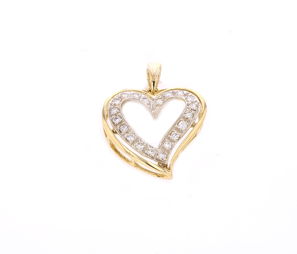 Lo dudo formato crucero Dije corazón dos oros con chispas de diamante – Oroexpress