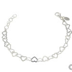 Pulsera de Plata 925 U-Love Corazones 20Cm Cierre Mosqueton 3,9 G