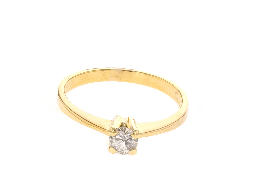 Anillo Solitario de oro para mujer compromiso con diamante moderno 20 puntos – Oroexpress