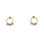 Topos Oro 18K Aro Con Tres Esferas Ancho 7Mm