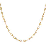 Cadena Tejido Eslabón  Seguido Redondo Diamantada 18K Ancho 1Mm