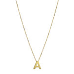 Cadena Tejido Eslabón Seguido Con Dije Incrustado Letra A Ancho 7Mm