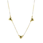 Collar Corazones Y Bolitas 18K 2Mm