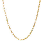 Cadena Tejido Paper Clip Oro 18K Ancho 2Mm