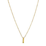 Cadena Tejido Eslabón Seguido Con Dije Incrustado Letra I 7 Mm