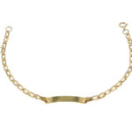 Pulsera Con Placa Para Bebé Oro 18K Ancho 3 Mm