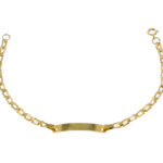 Pulsera Con Placa Para Bebé Oro 18K Ancho 3 Mm