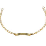 Pulsera Con Placa Para Bebé Oro 18K Ancho 3 Mm