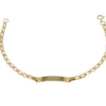 Pulsera Con Placa Para Bebé Oro 18K Ancho 3 Mm