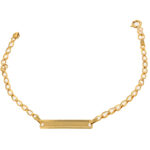 Pulsera Con Placa Para Bebé Oro 18K Ancho 3 Mm