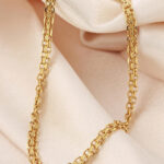 Cadena Chinesca Doble Hilo Oro 18K Ancho 2Mm