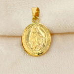 Dije Virgen Milagrosa Oro 18K Ancho 4Mm