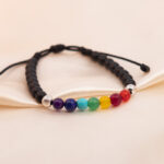 Pulsera Oro Blanco 18K Con Piedras De Colores