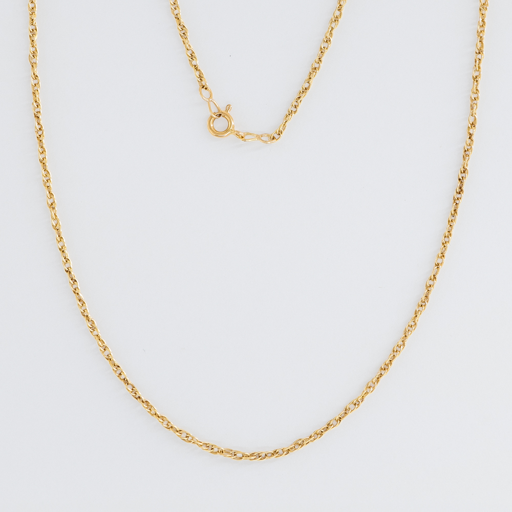 Cadena De Oro 18k Trenza Ancho 2mm