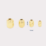 Cilindro De Oro 18k Diseño Diamantado 6mm Para Pulsera De Hilo 0,18gr