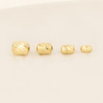 Cilindro De Oro 18k Diseño Diamantado 7mm Para Pulsera De Hilo 0,27gr - Imagen 2