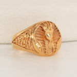 Anillo De Oro 18k Sello Faraón Redondo 6,8Gr