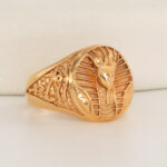 Anillo De Oro 18k Sello Faraón Redondo 6,8Gr