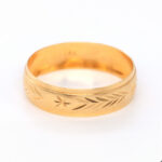 Anillo De Oro 18k Argolla Grabada 2,1Gr