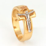 Anillo De Oro 18k  Cristo Bicolor 5,8Gr - Imagen 2