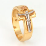Anillo De Oro 18k  Cristo Bicolor 5,8Gr - Imagen 2