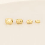 Cilindro De Oro 18k Diseño Diamantado 6mm Para Pulsera De Hilo 0,18gr - Imagen 2