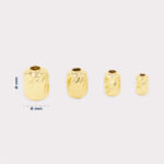 Cilindro De Oro 18k Diseño Diamantado 8mm Para Pulsera De Hilo 0,35gr