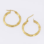 Candongas De Oro 18K Melcocha Cuadradas - Imagen 2