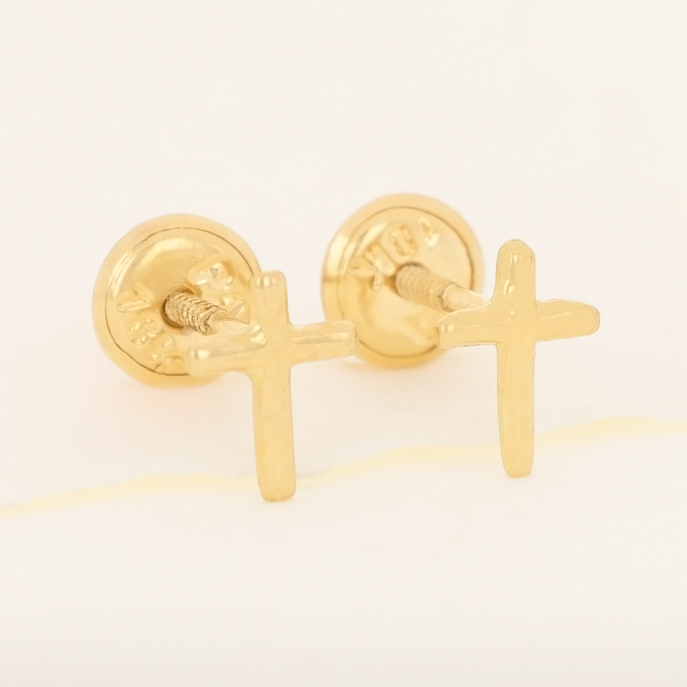 Topos De Oro 18k Cruz Delgado Mini 0,63Gr