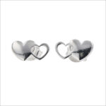 Aretes De Plata 925 Corazones Unidos Uno Troquelado 0,9Gr Mariposa