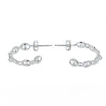 Aretes De Plata 925 Media Argolla Calabrote Cierre Mariposa 2,4Gr