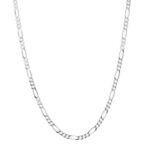 Cadena De Plata Figaro 3X1 Delgada 55Cm Cierre Mosqueton 5,4Gr