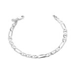 Pulsera de Plata 925 Figaro 3X1  Gueso 20Cm Cierre Mosqueton 9,6 G