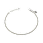 Pulsera de Plata 925 Tourbillon Delgado 20Cm Cierre Mosqueton 4,5Gr