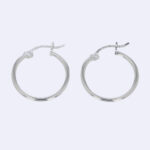 Aretes De Plata 925 Candonga Lisa 15Mm Cierre A Presion 1,8 Gr