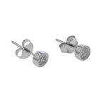 Aretes De Plata 925 Topo Centro Tallado Borde Liso 0,9  G.