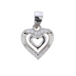 Dije De Plata Doble Corazon Rodinado 1  G.
