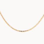 Cadena Oro 18k Tejido Escalera Plana