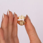 Anillo De Oro 18k Qunce Años Con Forma De Corazón - Image 3