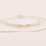 Pulsera De Oro 18k Con 2 Cilindros 3x5, Hilo Blanco - Image 2