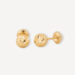 Topos De Oro 18k Esfera Diamantada 6mm