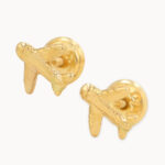 Topos De Oro 18k Avión Con Broche De Seguridad