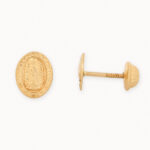 Topos De Oro 18k Virgen Guadalupe Con Broche De Seguridad