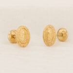 Topos De Oro 18k Virgen Guadalupe Con Broche De Seguridad - Imagen 2