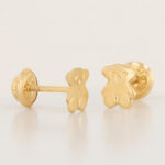 Topos De Oro 18k Oso Galleta Con Broche De Seguridad - Imagen 2