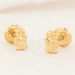 Topos De Oro 18k Topos Ángel De La Guarda Con Broche De Seguridad - Imagen 2