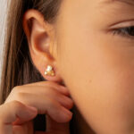 Topos De Oro 18k Oso Sentado Con Broche De Seguridad - Imagen 3