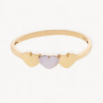 Anillo De Oro 18K Dos Corazones Dos Oros